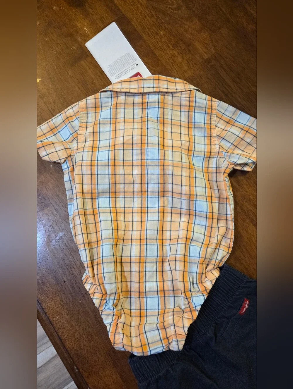 🧸3/$15🧸 NWT Wrangler Baby Boy Outfit Size 9M Plaid Short Sleeve Shirt & Shorts